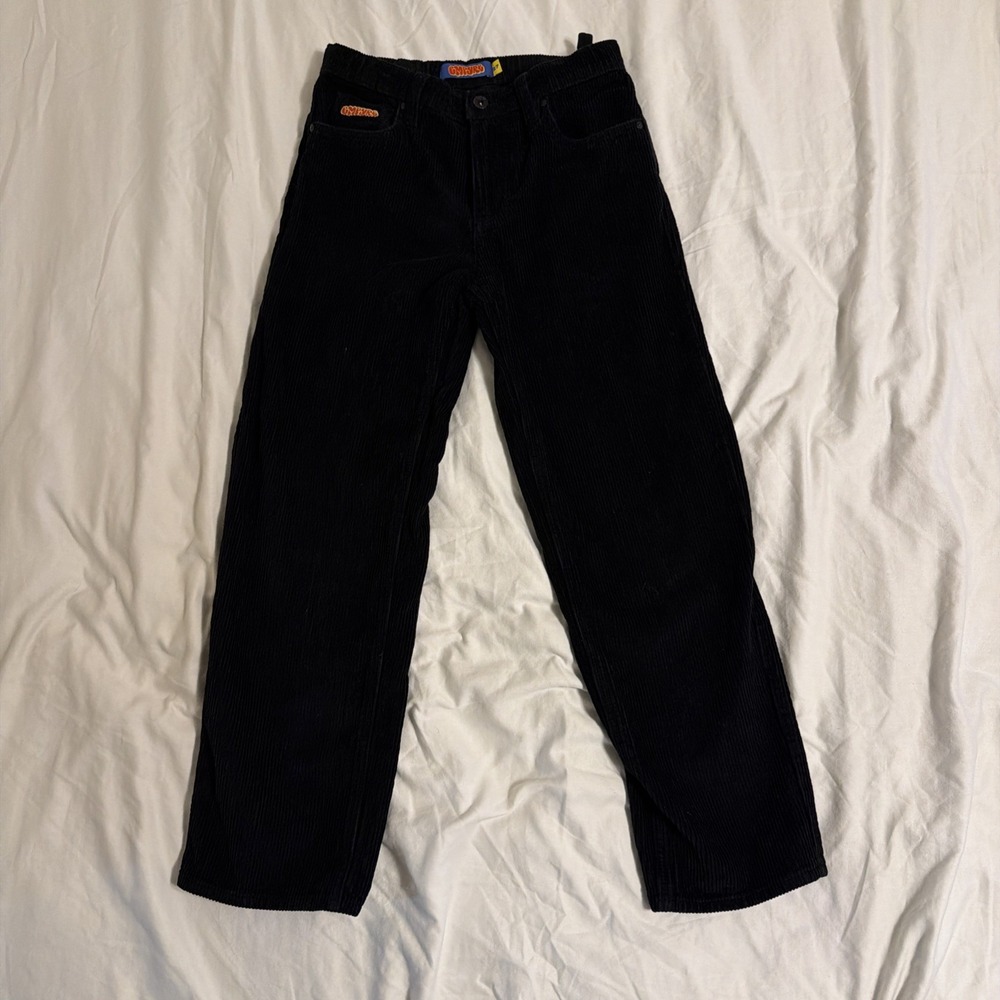 Empyre Relax Black Corduroy Pants Relaxed Fit Skate Trousers Size 27 Cotton